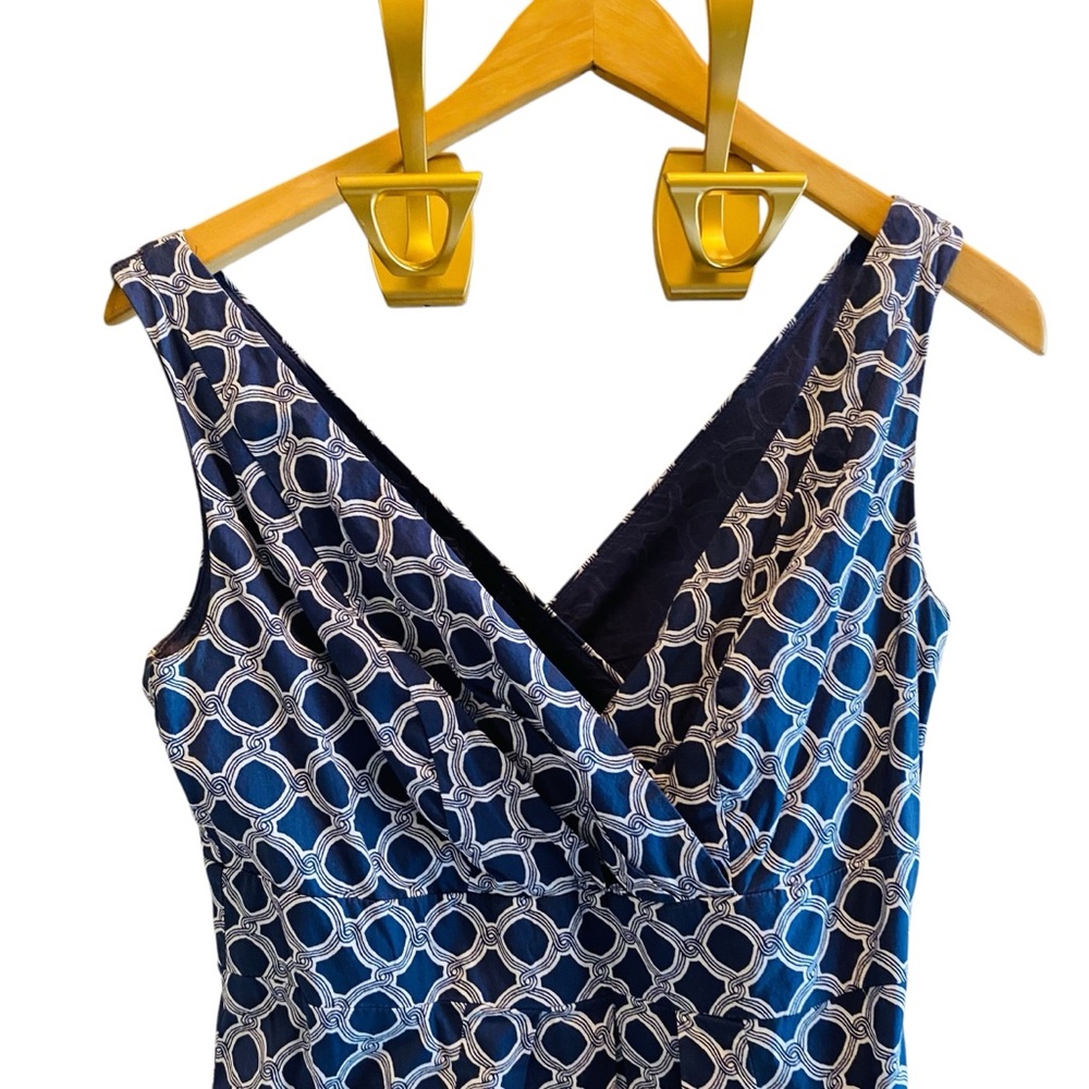Land's End Geometric Print V-Neck Dress - Picture 3 of 6